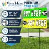 Buy Here Pay Here 2 Pack Double-Sided Yard Signs 16" x 24" with Metal Stakes (Made in Texas)
