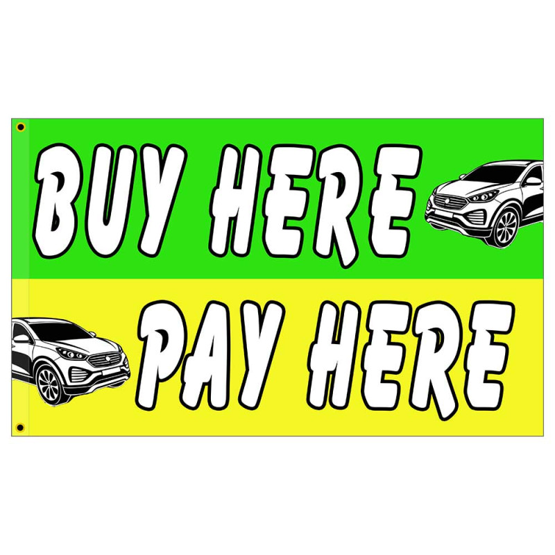 Buy Here Pay Here Premium 3x5 Flag OR Optional Flag with Mounting Kit