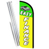 Easy Finance Premium Windless Feather Flag Bundle (Complete Kit) OR Optional Replacement Flag Only