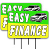 Easy Finance 2 Pack Double-Sided Yard Signs 16" x 24" with Metal Stakes (Made in Texas)