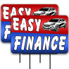 Easy Finance 2 Pack Double-Sided Yard Signs 16" x 24" with Metal Stakes (Made in Texas)