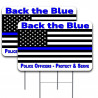 2 Pack Thin Blue Line Flag Yard Sign"Back The Blue" 16" x 24" - Double-Sided Print, with Metal Stakes 841098176877