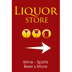 Liquor Store (Arrow) Economy A-Frame Sign 2 Feet Wide by 3 Feet Tall