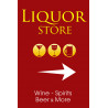 Liquor Store (Arrow) Economy A-Frame Sign 2 Feet Wide by 3 Feet Tall