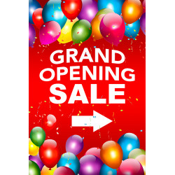 Grand Opening Sale (Arrow) Economy A-Frame Sign 2 Feet Wide by 3 Feet Tall