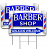 Vista Products 2 Pack Barber Shop (Arrow) Yard Sign 16" x 24" - Double-Sided Print, with Metal Stakes 841098187354