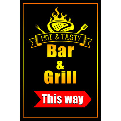 Bar and Grill Economy A-Frame Sign 2 Feet Wide by 3 Feet Tall