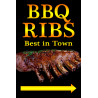 BBQ Ribs Economy A-Frame Sign 2 Feet Wide by 3 Feet Tall