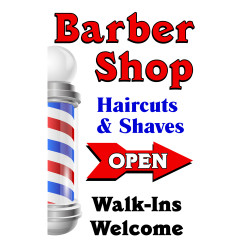 Barber Shop Now Open Banner sign Your Choice of sizes Free Shipping 
