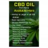 CBD Oil Available Here (Benefits) Economy A-Frame Sign 24 Inches Wide by 36 Inches Tall