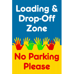 Loading Drop-Off Zone Economy A-Frame Sign 2 Feet Wide by 3 Feet Tall