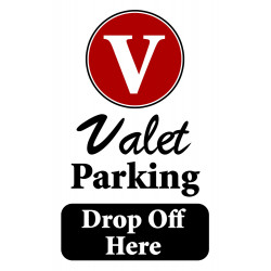 Valet Parking Drop Off Economy A-Frame Sign 2 Feet Wide by 3 Feet Tall