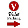 Valet Parking (Side Arrow) Economy A-Frame Sign 2 Feet Wide by 3 Feet Tall