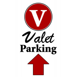Valet Parking (Up Arrow) Economy A-Frame Sign 2 Feet Wide by 3 Feet Tall