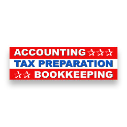 Accounting Tax PREP & Bookkeeping Vinyl Banner 10 Feet Wide by 3 Feet Tall