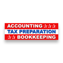 Accounting Tax PREP & Bookkeeping Vinyl Banner 8 Feet Wide by 2.5 Feet Tall