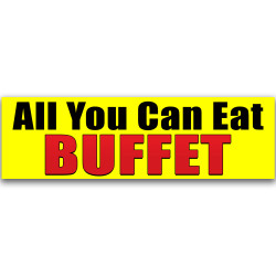 All You Can Eat Buffet Vinyl Banner 10 Feet Wide by 3 Feet Tall