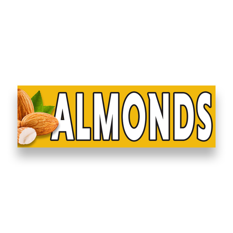 Almonds Vinyl Banner 8 Feet Wide by 2.5 Feet Tall