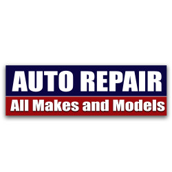 Auto Repair All Makes and Models Vinyl Banner 8 Feet Wide by 2.5 Feet Tall