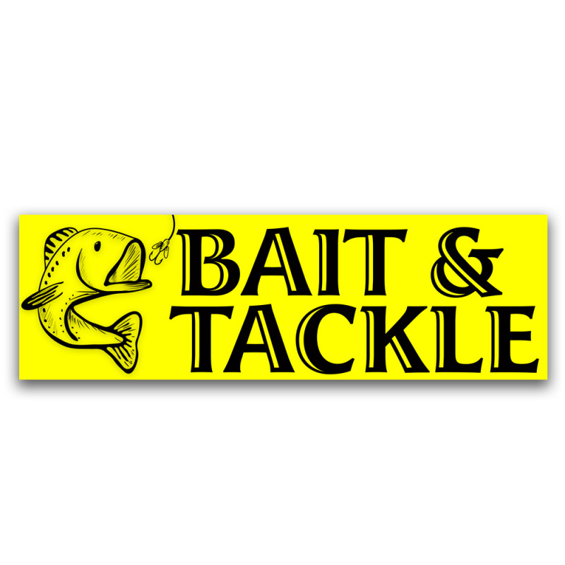 Bait and Tackle Vinyl Banner 8 Feet Wide by 2.5 Feet Tall