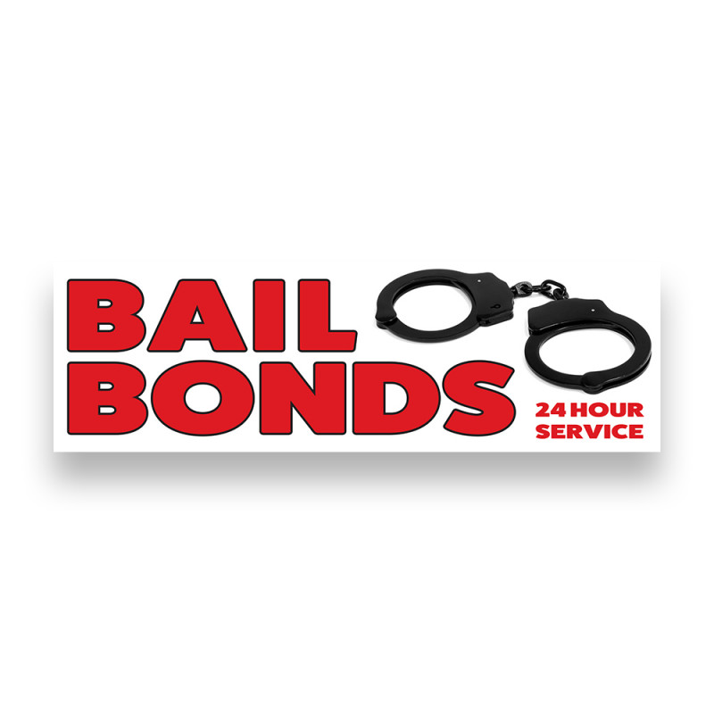 Bail Bonds Vinyl Banner 8 Feet Wide by 2.5 Feet Tall