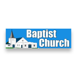 Baptist Church Vinyl Banner 10 Feet Wide by 3 Feet Tall