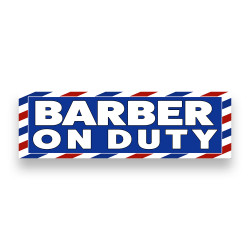 Barber ON Duty Vinyl Banner 8 Feet Wide by 2.5 Feet Tall