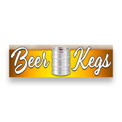 Beer Kegs Vinyl Banner 8 Feet Wide by 2.5 Feet Tall