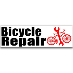 Bicycle Repair Vinyl Banner 10 Feet Wide by 3 Feet Tall
