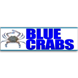 Blue Crabs Vinyl Banner 10 Feet Wide by 3 Feet Tall