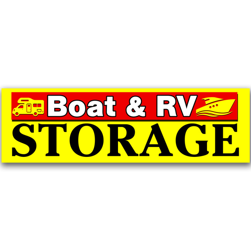 Boat and RV Storage Vinyl Banner 10 Feet Wide by 3 Feet Tall