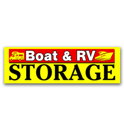 Boat and RV Storage Vinyl Banner 8 Feet Wide by 2.5 Feet Tall