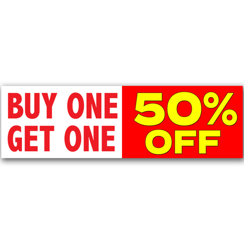 Buy one Get One 50% Off Vinyl Banner 10 Feet Wide by 3 Feet Tall