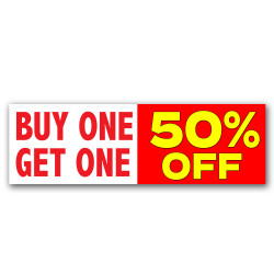 Buy one Get One 50% Off Vinyl Banner 8 Feet Wide by 2.5 Feet Tall