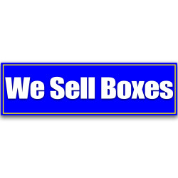 We Sell Boxes Vinyl Banner 10 Feet Wide by 3 Feet Tall