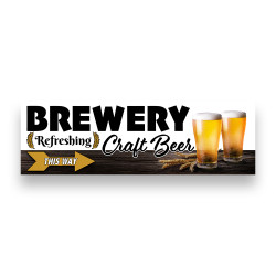 Brewery Craft Beer Right Arrow Vinyl Banner 8 Feet Wide by 2.5 Feet Tall