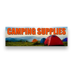 Camping Supplies Vinyl Banner 8 Feet Wide by 2.5 Feet Tall