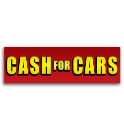 Cash for Cars Vinyl Banner 8 Feet Wide by 2.5 Feet Tall