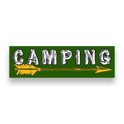 Camping Right Arrow Vinyl Banner 10 Feet Wide by 3 Feet Tall