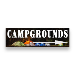 Campgrounds Right Arrow Vinyl Banner 10 Feet Wide by 3 Feet Tall