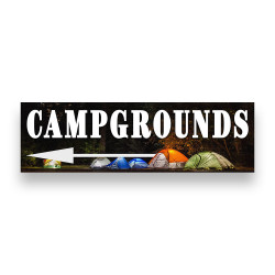 Campgrounds Left Arrow Vinyl Banner 10 Feet Wide by 3 Feet Tall