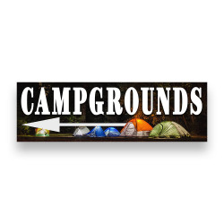 Campgrounds Left Arrow Vinyl Banner 8 Feet Wide by 2.5 Feet Tall