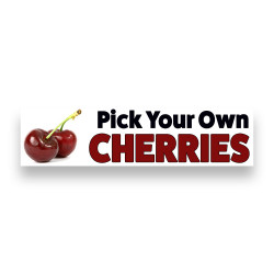 Pick Your OWN Cherries Vinyl Banner 10 Feet Wide by 3 Feet Tall