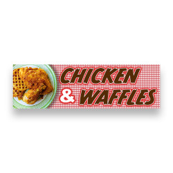 Chicken & Waffles Vinyl Banner 10 Feet Wide by 3 Feet Tall