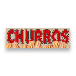 Churros Vinyl Banner 8 Feet Wide by 2.5 Feet Tall