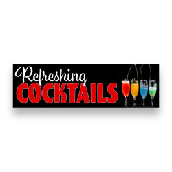 Refreshing Cocktails Vinyl Banner 10 Feet Wide by 3 Feet Tall