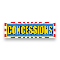 CONCESSIONS Vinyl Banner 8 Feet Wide by 2.5 Feet Tall