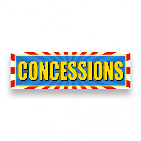 CONCESSIONS Vinyl Banner 8 Feet Wide by 2.5 Feet Tall
