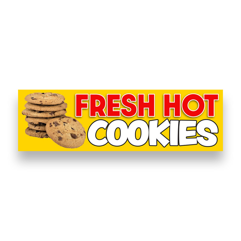 Fresh Hot Cookies Vinyl Banner 10 Feet Wide by 3 Feet Tall