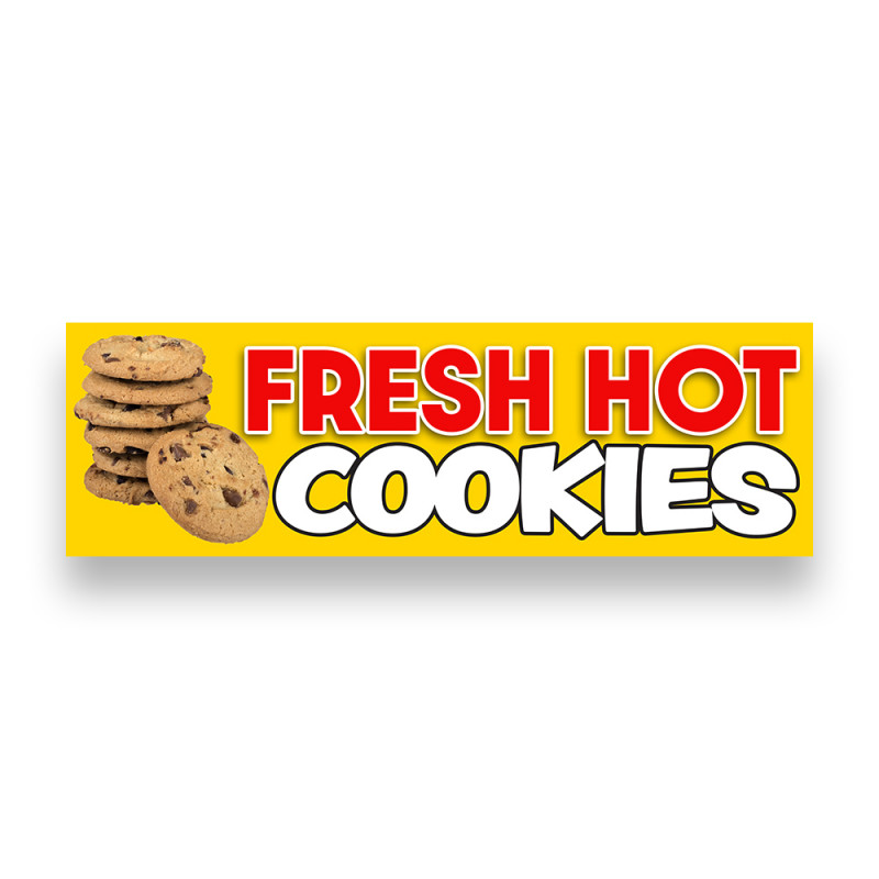 Fresh Hot Cookies Vinyl Banner 8 Feet Wide by 2.5 Feet Tall